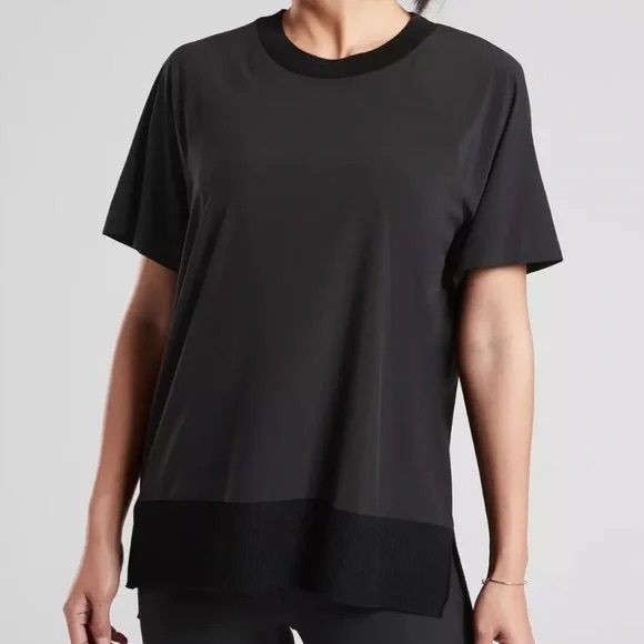 Athleta NWT Zephyr Black Tee - Picture 2 of 9